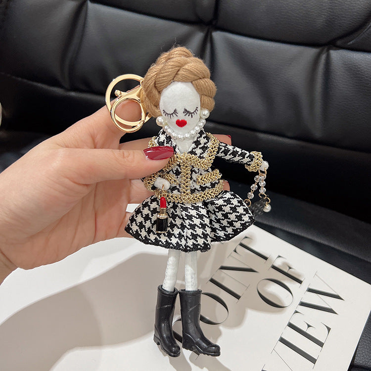 Wholesale Little Top Hat Set Girl Fabric Keychain